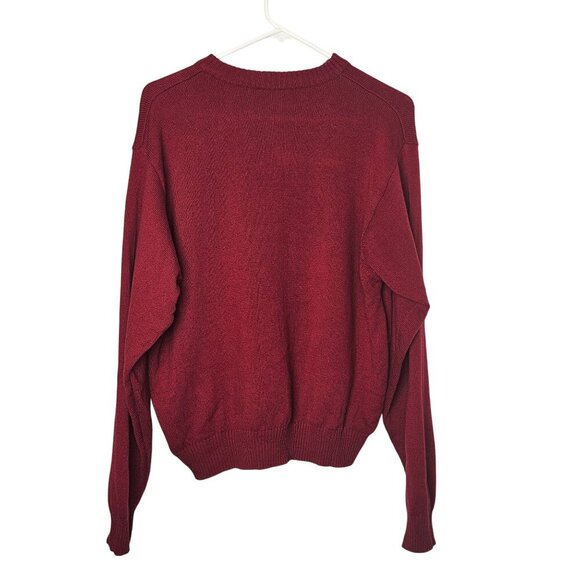 Vintage Red Woolmark Pure New Wool Button-Up Cardigan‎ Sweater Womens Size M - Picture 2 of 8